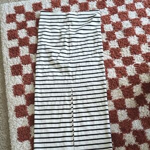 H&M Black and White Striped Midi Skirt